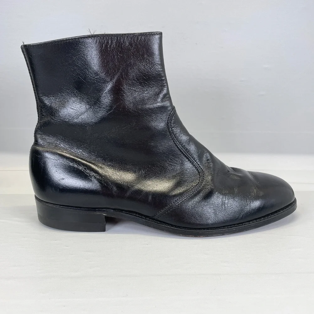 Nunn Bush Dress Boots Mens Size 13 EEE Extra-Wide Black Leather Zip Up Shoes